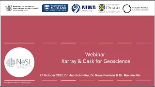 Webinar Xarray Dask for Geoscience