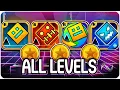 Lagu Every Geometry Dash Level! ALL COINS! (GD, Meltdown, World, Subzero)