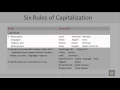 Technical Report Writing U1-L6 Six Rules of Capitalization