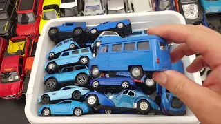 Blue Diecast Miniature Cars in the Box