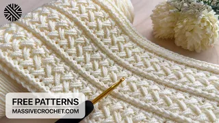 VERY EASY UNUSUAL Crochet Pattern For Beginners Crochet Stitch For Baby Blanket Bag Scarf 