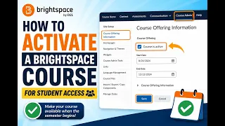 Brightspace How to Activate a Course for Student Access