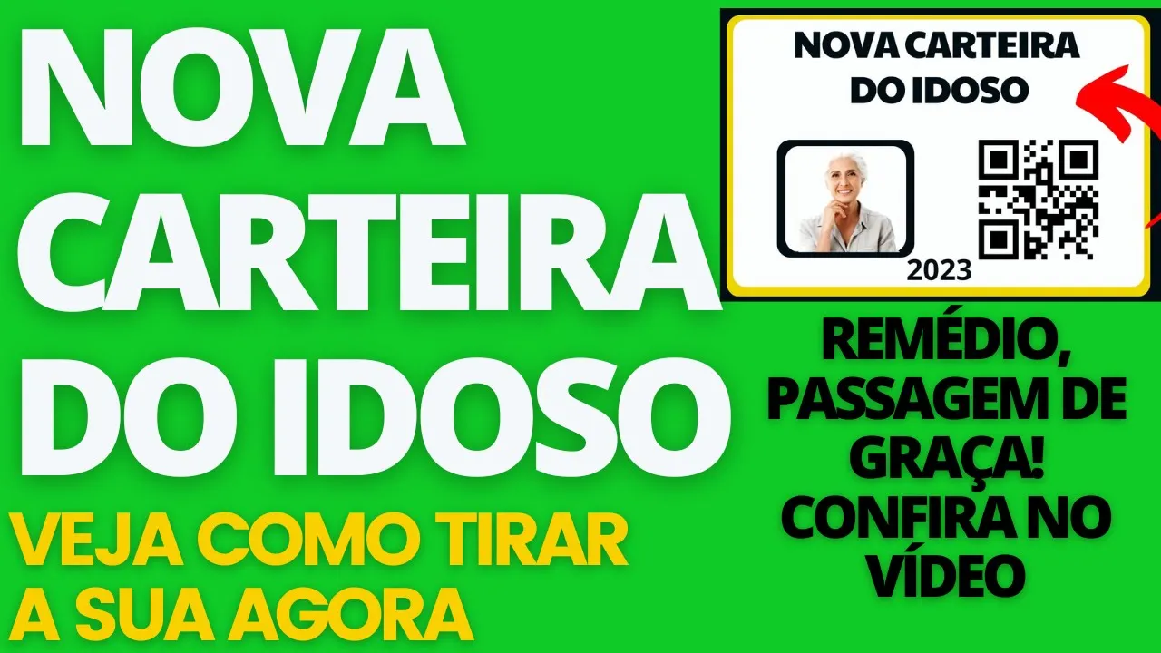 ATENÇÃO IDOSOS COM MAIS DE 60 ANOS - GOVERNO LIBEROU EMISSÃO DE NOVO DOCUMENTO GRATUITO!