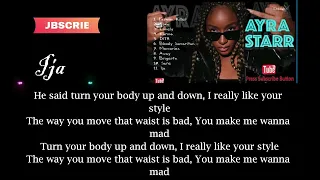 ayra starr ija lyric video by glyrics 1