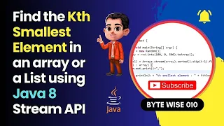 Java 8 Find the Kth Smallest Element in an Array in One Line