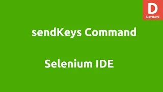 Selenium IDE sendKeys Command