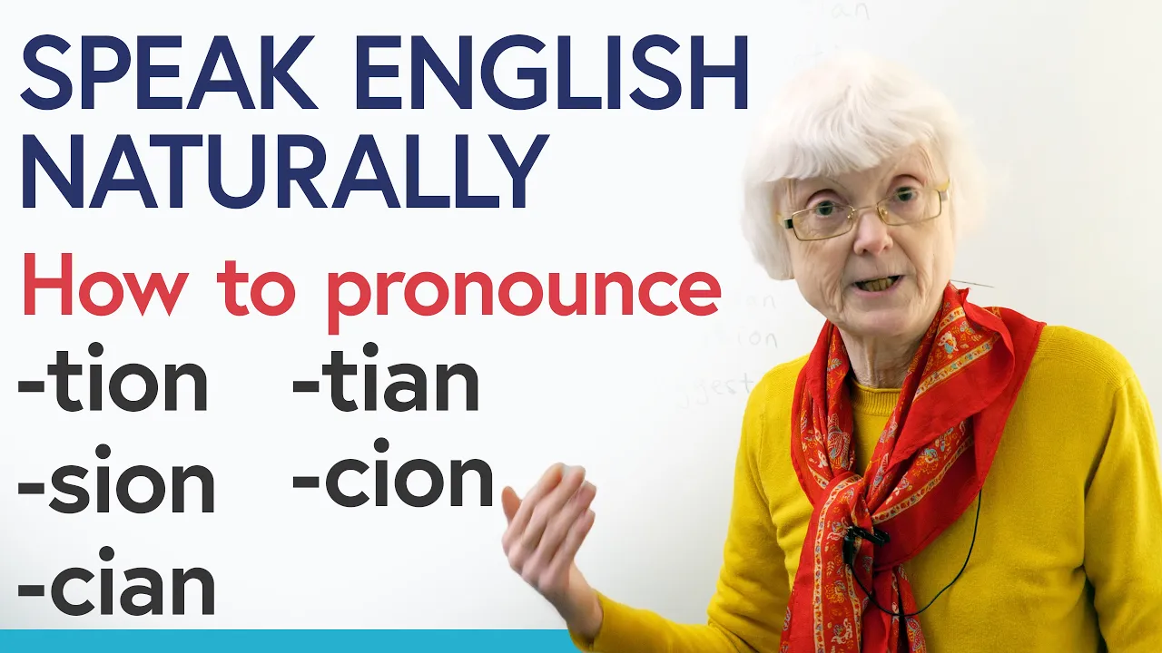 Outline Video Say it correctly in English! -TION, -SION, -CIAN, -TIAN, -CION Pronunciation