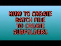 BatchFile to create Folders with subfolders By SQL By SQL Training