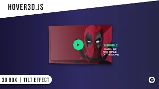 3D Box Tilt Effect using hover3d js CSS - JavaScript Tutorial 2019