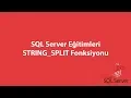 SQL Server da STRING - SPLIT Fonksiyonu
