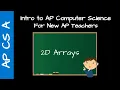 AP CS A Teacher Training - 2D Arrays