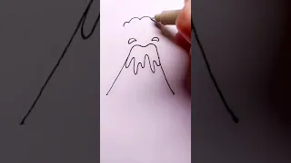رسم بركان بطريقة سهلة وبسيطة وجميلة Shorts  رسم بركان بطريقة سهلة وبسيطة وجميلة Shorts