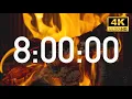 8 Hour Timer Fireplace Ultra 4K with Cozy Fireplace Sounds