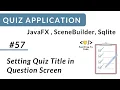 Setting Quiz Title in Question Screen