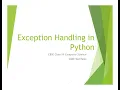 Exception Handling in Python CBSE Class XI XII Computer Science CBSE TeckTalks