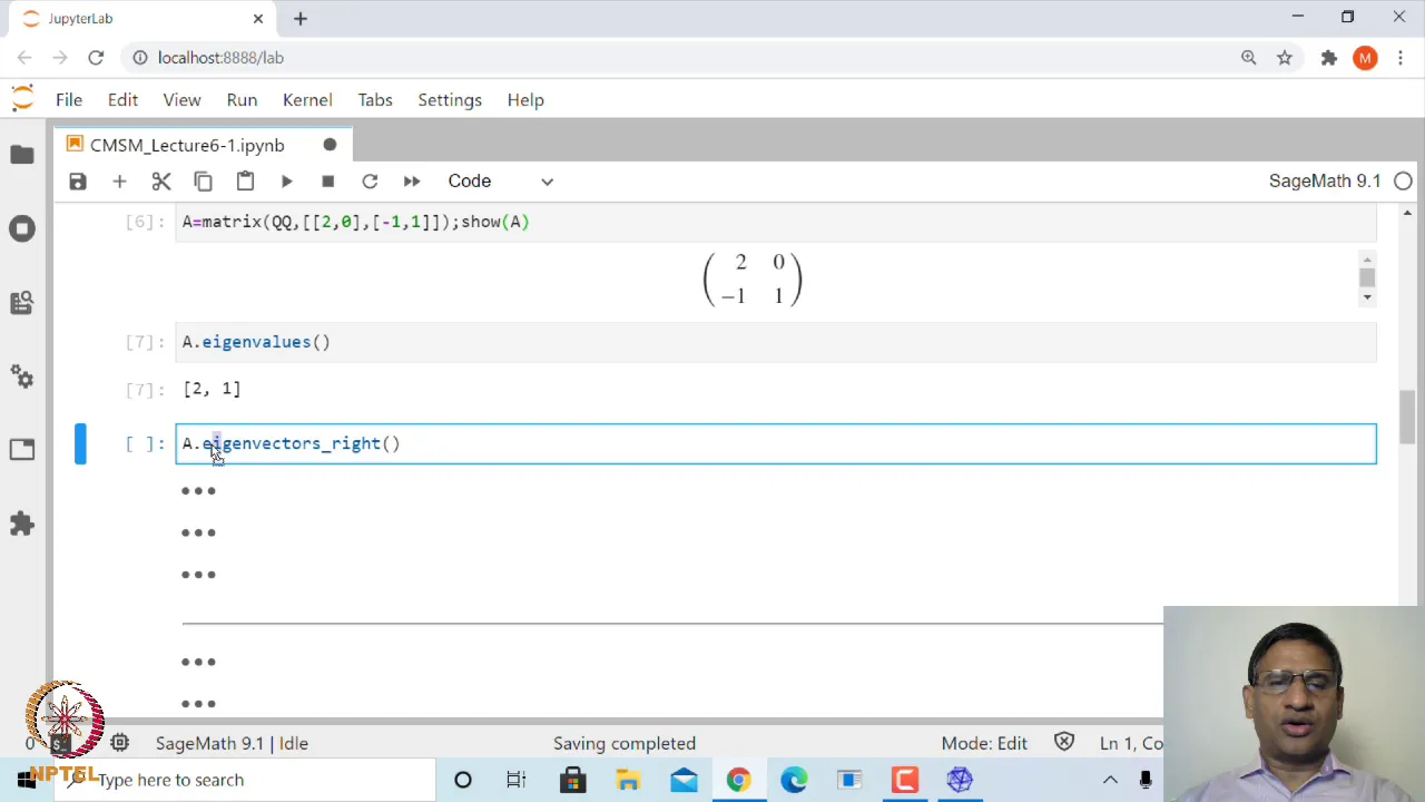 Eigenvalues and Eigenvectors Part 1 with SageMath