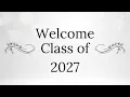 Dean Robert L Johnson Welcomes the Class of 2027