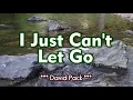 I Just Can't Let Go - David Pack (KARAOKE VERSION)