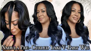 Beginner-Friendly V-Part Wig Install Pre-Curled Yaki Wavy That Looks SO NATURAL Nadula Hair
