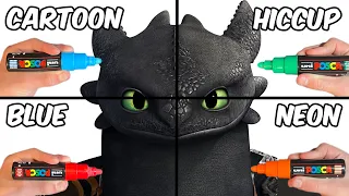 Drawing Toothless In 4 Different Styles!