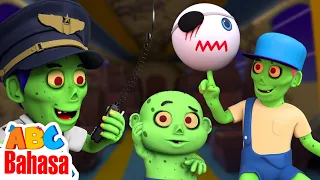 Tujuh Zombie Terbang di Dalam Pesawat 🧙‍♀️ Lagu Halloween untuk Anak-anak🎃 👻🎶 ABC Bahasa