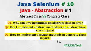 Java Selenium 10 Abstraction Interview Question Part 1 NATASA Tech