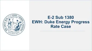 E-2 Sub 1380 EWH Duke Energy Progress Rate Case - 2026