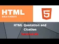 HTML Bangla Tutorial-03 HTML Quotation and Citation Elements