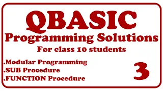 Modular Programming Solutions 3 SUB Procedure FUNCTION Procedure