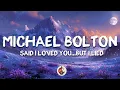Download Lagu Michael Bolton - Said I Loved You...But I Lied (Lyrics)