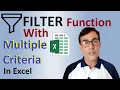 Excel Filter function with Multiple Criteria Filter function in Excel Vs Google sheet