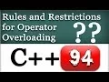 Rules and Restrictions for Operator Overloading in C