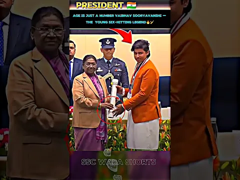 🏅-VAIBHAV SOORYAVANSHI HONOURED WIT AWARD BY PRESIDENT MURMU 🏏🇮🇳#trending #shorts #viralvideo #modi
