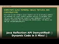 Java Reflection API Demystified Dynamic Code Interview Prep in 5 Mins