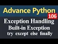 Exception Handling and Builtin Exception in Python Hindi