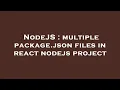 NodeJS multiple package json files in react nodejs project