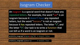 Isogram Detection in Python Programming Exercise Solution