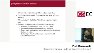 OSEC Barcamp - Konteneryzacja w RHEL 8