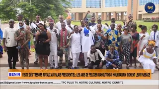 visite des tresors royaux le fan club felicien mahoutondji hounkanrin signe son passage au palais 