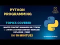 Master Context Managers in Python With Custom Context Manager Explained 1080p