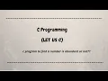 C program to find a number is abundant or not let us c c programming Coding Machine