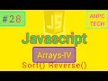 Array Methods Part 4 Sort and Reverse in JavaScript JavaScript Course in Bengali