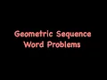 Geometric Sequences Word Problems - Algebra 1 Unit 13 Lesson 9