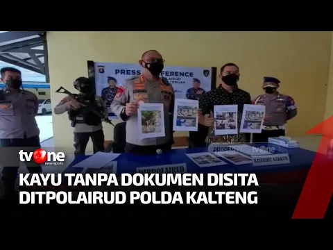 Ditpolairud Polda Kalteng Sita Ratusan Batang Kayu Ilegal