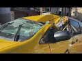 Man lift crashes onto yellow cab in Brooklyn 2 people hurt