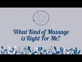 What Kind of Massage is Right For Me