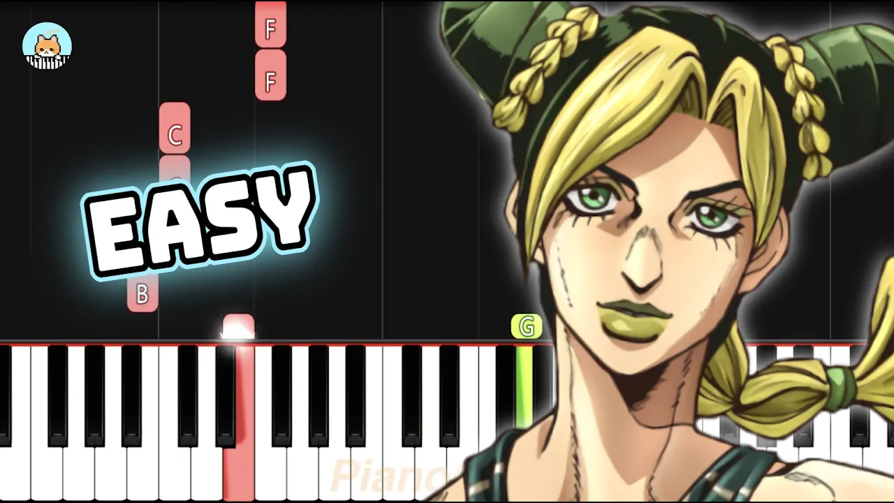 JoJo Part 6 Stone Ocean - "Jolyne's Theme" (Trailer Ver.) - EASY Piano Tutorial & Sheet Music
