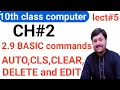 GW BASIC commands auto command cls commnad clear commnad delete command edit command