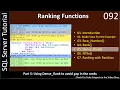 Ranking Function Part 5 - Dense Rank SSMS TSQL Tutorial