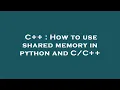 C How to use shared memory in python and